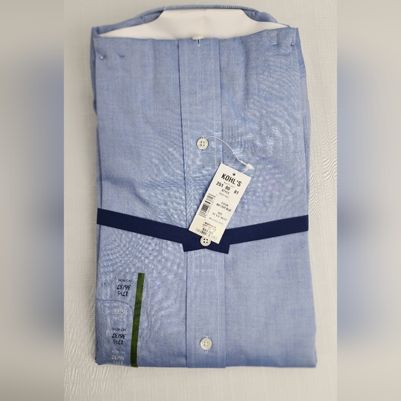 CROFT & BARROW CLASSIC-FIT NO IRON MEN'S DRESS SHIRT Sz 17 1/2 36/37 LIGHT BLUE - Picture 6 of 7